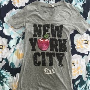 EXCLUSIVE VICTORIA'S SECRET PINK SPARKLE NYC TEE